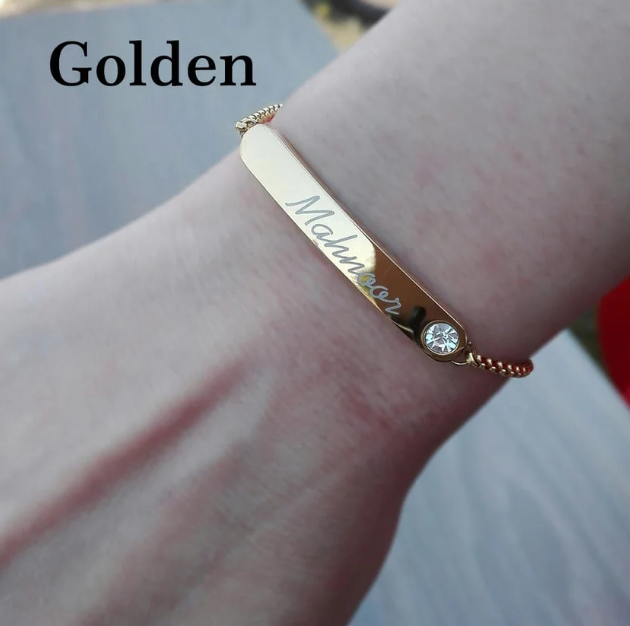 Personalized Engraved Name Bracelet for Girls | Adjustable Stainless Steel